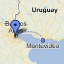 Mapa de ubicación de Buenos Aires y Montevideo